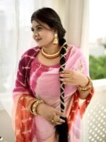 Pure Diamond Chiffon Saree With Handwork - With Blouse