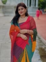 Georgette Leheriya Saree (with Blouse)