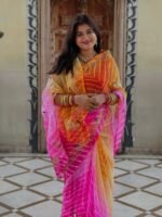 Royal Georgette Lehriya Saree 3 Colors Available | Without Blouse