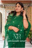 Green Diamond Chiffon Gotta Patti Handwork Saree